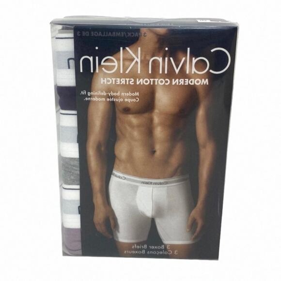 Calvin Klein Men Underwear 3 Pack Boxer Brief Cotton NB2381925 Red Gray Stretch - Picture 7 of 8